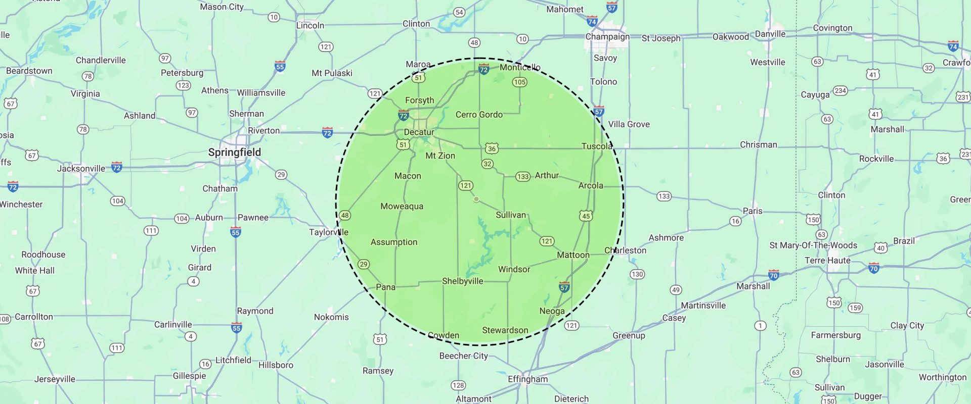 Bull of the Woods Tree Service Full Width Map
